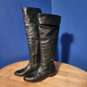 FRYE Shirley OTK Black Leather Boots - sz 9